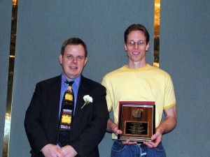 2001-2002 District 30 Governor Eric Matto with Bruce McElroy